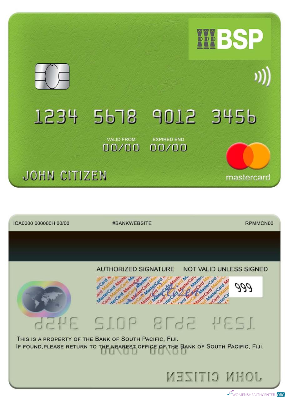 Download Fiji Bank of South Pacific mastercard Photoshop template